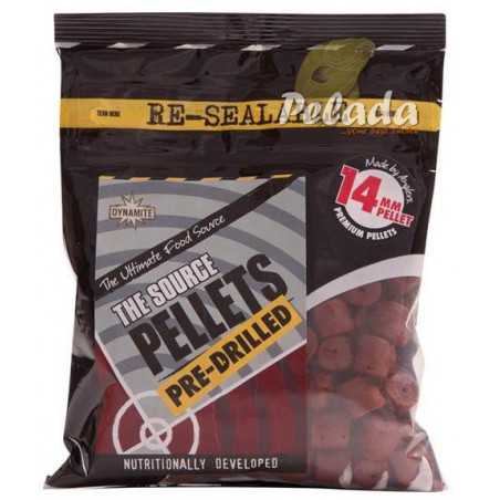 Dynamite Baits Pelety Pre-Drilled The Source 350g s dierkou