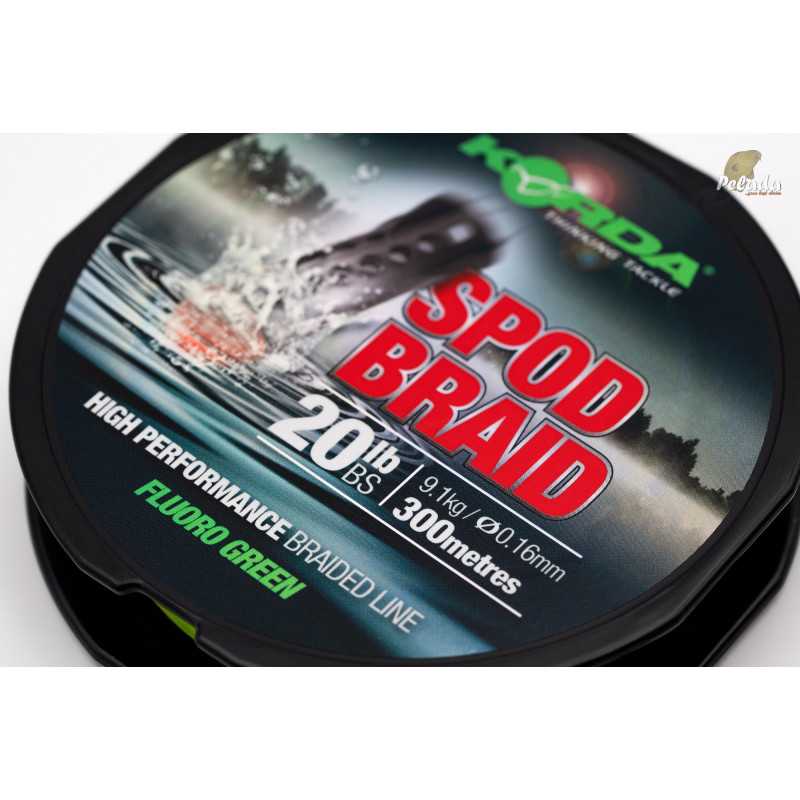 Korda Šnúra Spod Braid Fluoro Green 20lb 0,16mm 300m