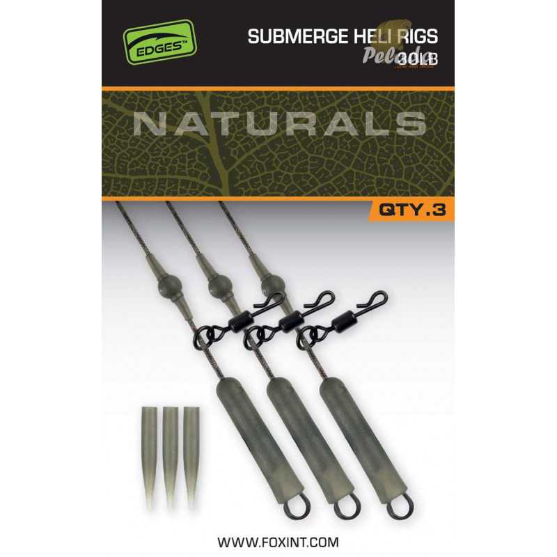 Fox Montáž Naturals Submerge Heli Rigs Leaders 75cm 30lb 3ks