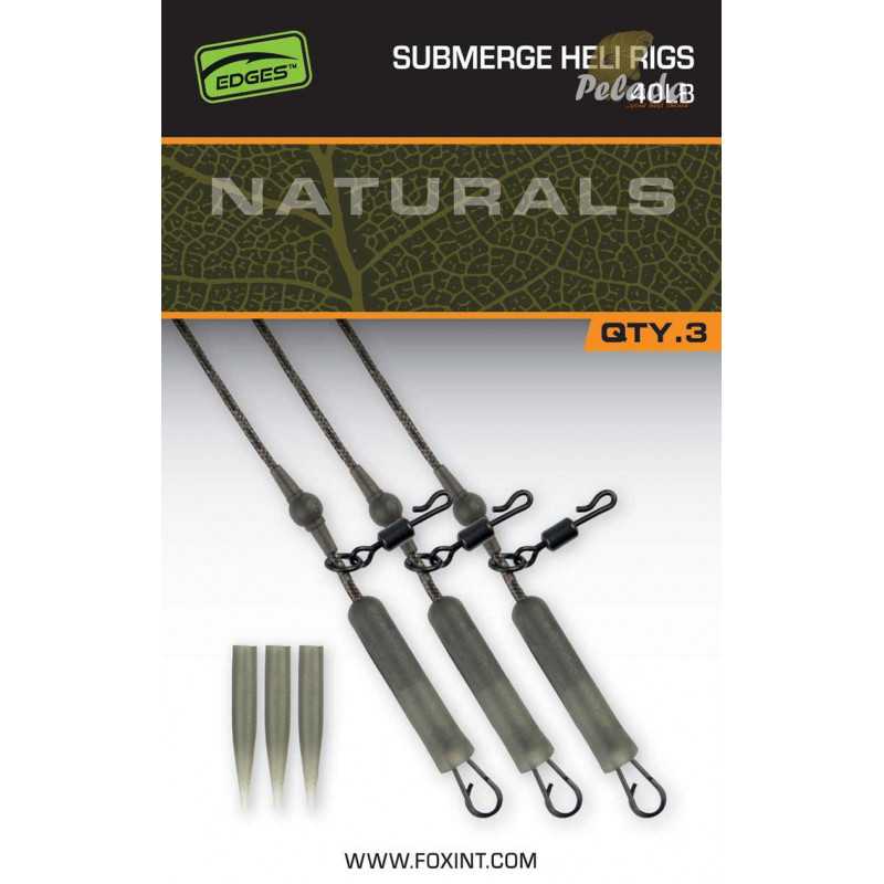 Fox Montáž Naturals Submerge Heli Rigs Leaders 75cm 40lb 3ks