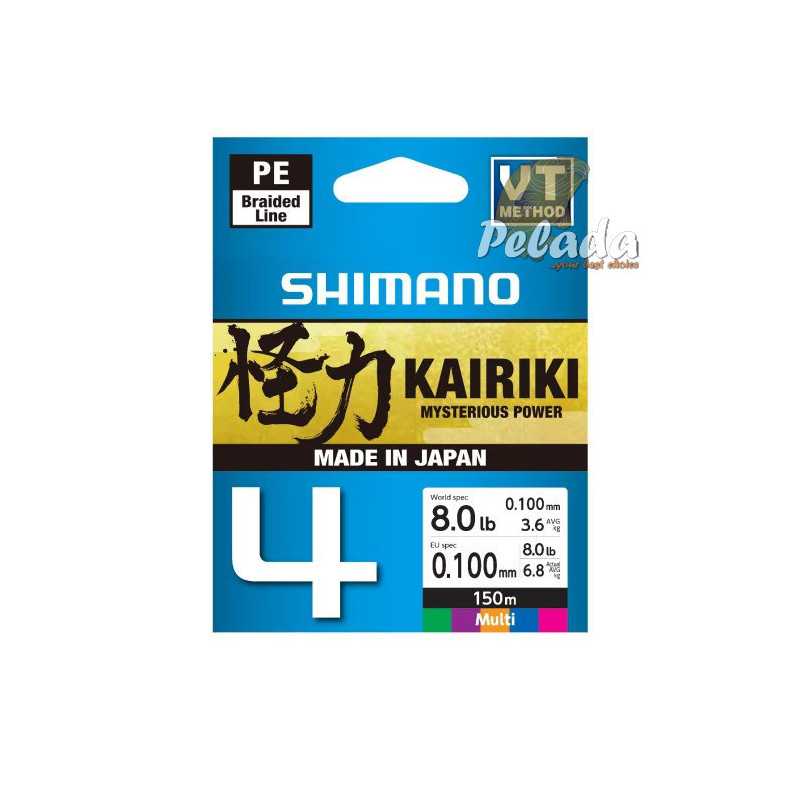 Shimano Pletená Šnúra Kairiki 4 Multi Color 0,10mm 6,8kg 150m