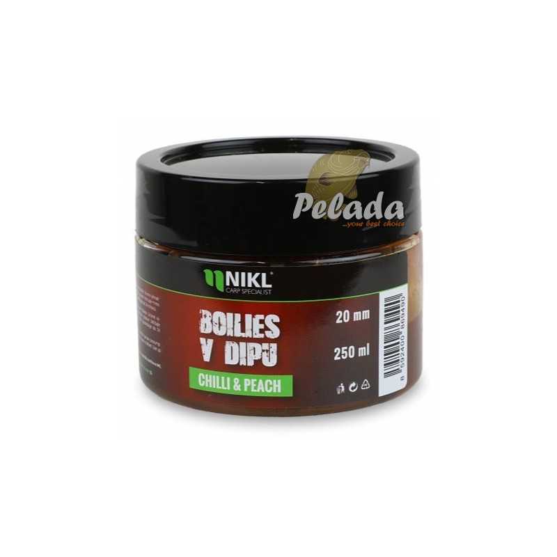 Nikl Boilies v dipe 250g - Chilli & Peach