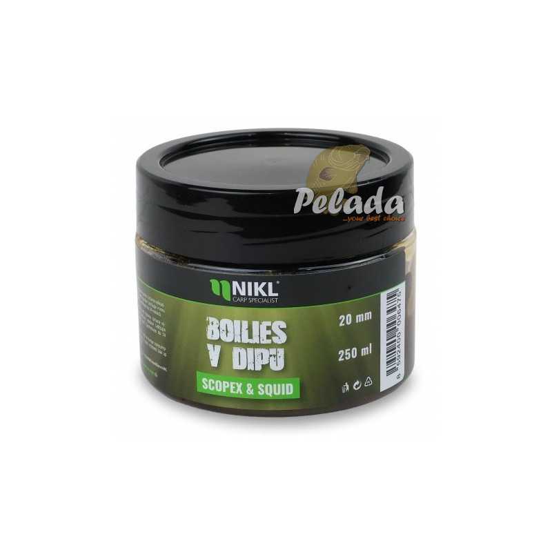 Nikl Boilies v dipe 250g - Scopex & Squid