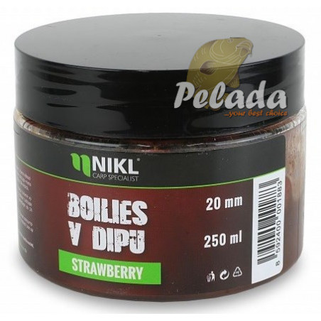 Nikl Boilies v dipe 250g - Strawberry Jahoda