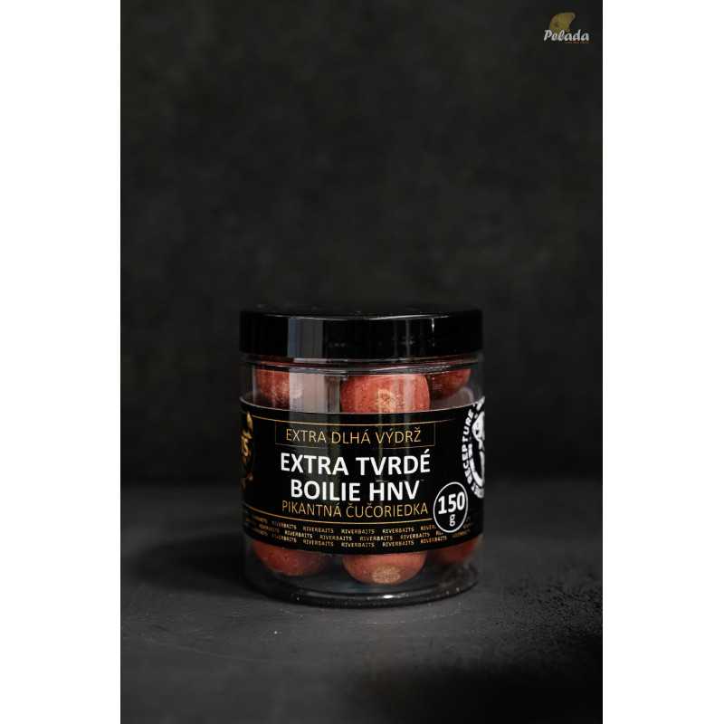 RIVERBAITS Extra Tvrdé Boilies PIKANTNÁ ČUČORIEDKA 150g