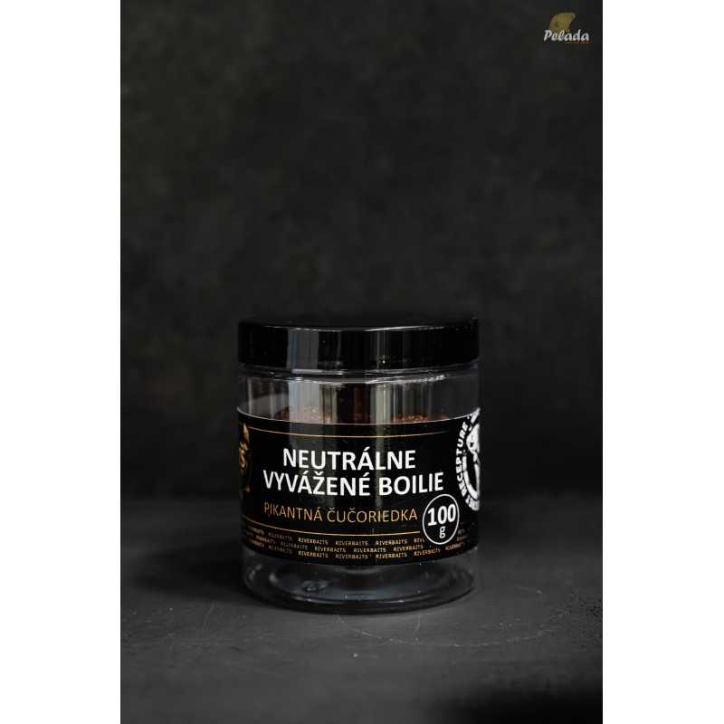 RIVERBAITS Neutrálne Vyvážené Boilies PIKANTNÁ ČUČORIEDKA 120g