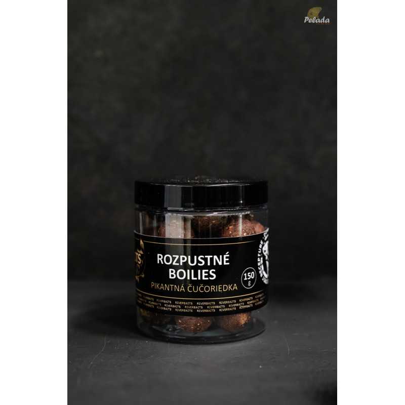 RIVERBAITS Rozpustné Boilies PIKANTNÁ ČUČORIEDKA 150g