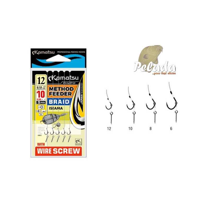 Kamatsu Iseama Method feeder s tŕňom šnúrka 0,14mm 10cm veľ. 6 / 5ks