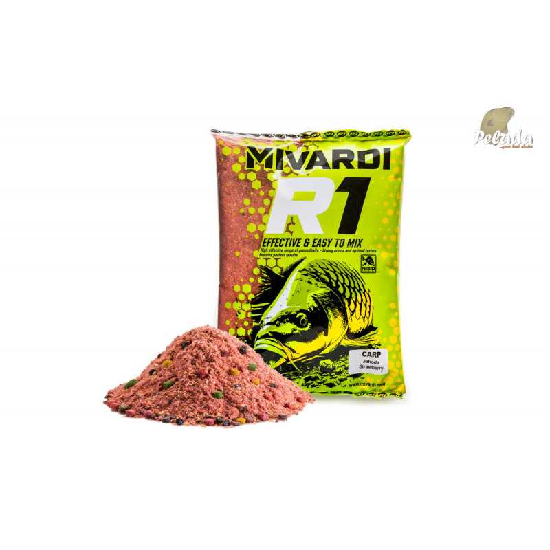Mivardi Krmivo R1 CARP Strawberry - Jahoda 950g