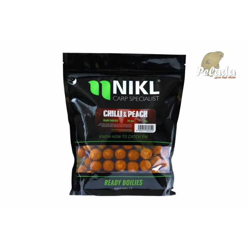Nikl Ready Hotové boilies Chilli Peach 30mm 1kg
