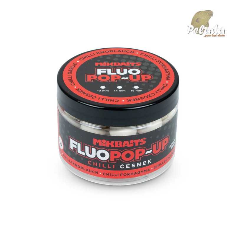 Mikbaits Fluo Plávajúci Boilies Chilli Cesnak 150ml 14mm