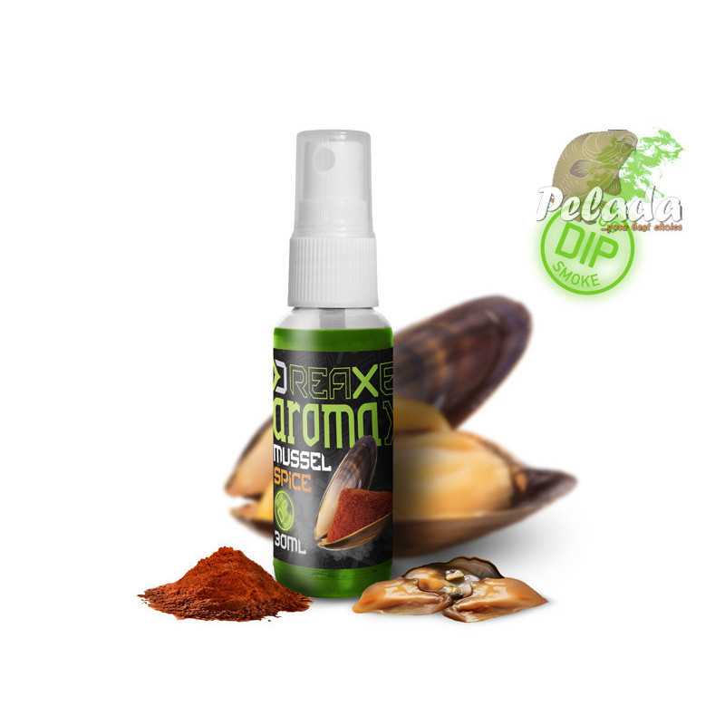 Dipovací sprej Delphin AromaX Mušľa-Korenie fluo zelený 30ml