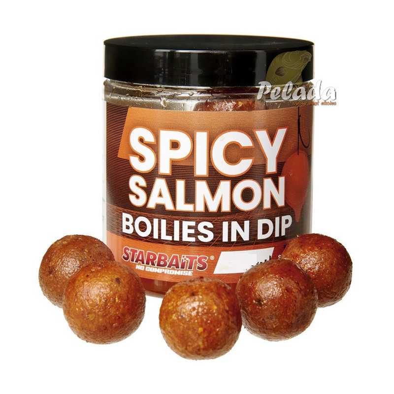 Starbaits Boilies v Dipe Spicy Salmon & Korenistý Losos 150g