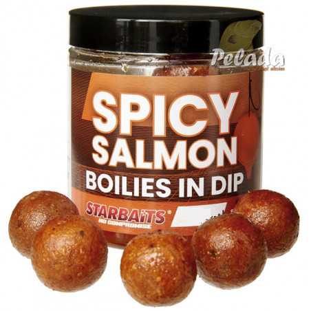 Starbaits Boilies v Dipe Spicy Salmon & Korenistý Losos 150g
