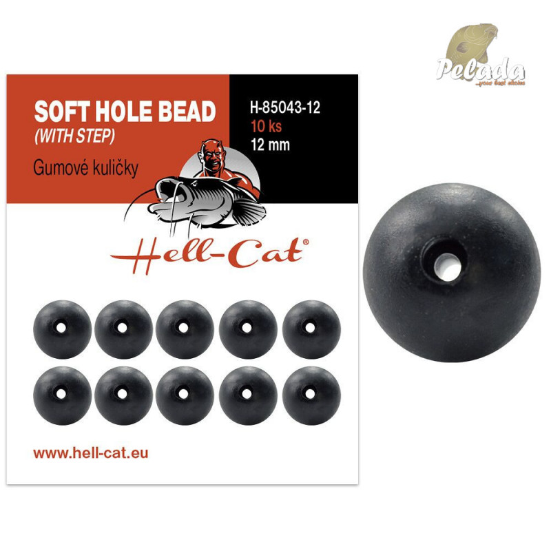 Hell-Cat Gumové guličky Soft Hole Bead with step veľ. 12 10ks