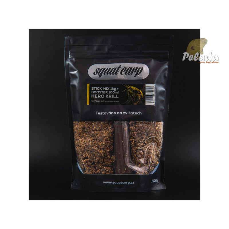 SQUAT Carp Stick Mix 1kg + 100ml Booster - HERO KRILL