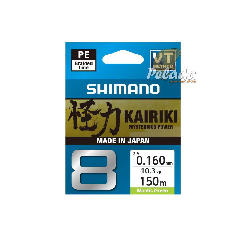 Shimano Pletená Šnúra Kairiki 8 Mantis Green Zelená 0,19mm 12,0kg 150m