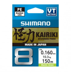 Shimano Pletená Šnúra Kairiki 8 Mantis Green Zelená 0,20mm 17,1kg 150m