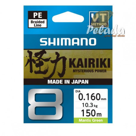 Shimano Pletená Šnúra Kairiki 8 Mantis Green Zelená 0,20mm 17,1kg 150m