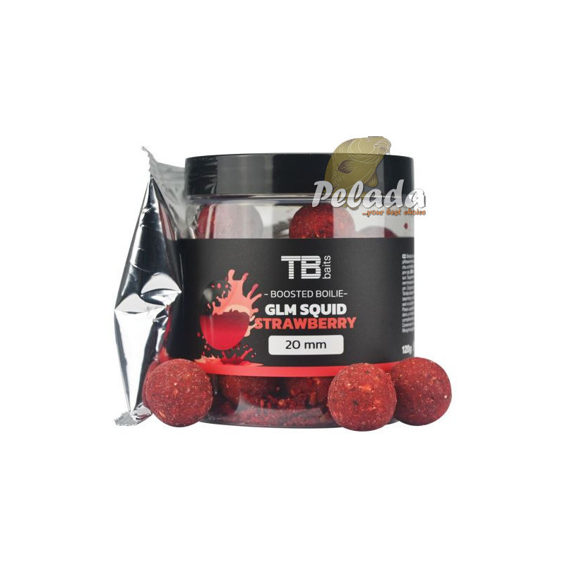 TB Baits Boosterované Boilies v Dipe GLM Squid Strawberry 120g