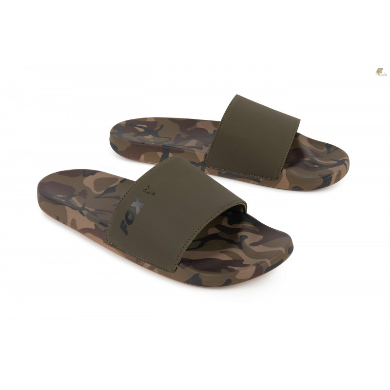 Fox Šľapky Khaki Camo Sliders