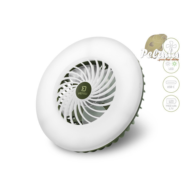 Ventilátor so svetlom Delphin Ventix 7W 350lm 4400mAh