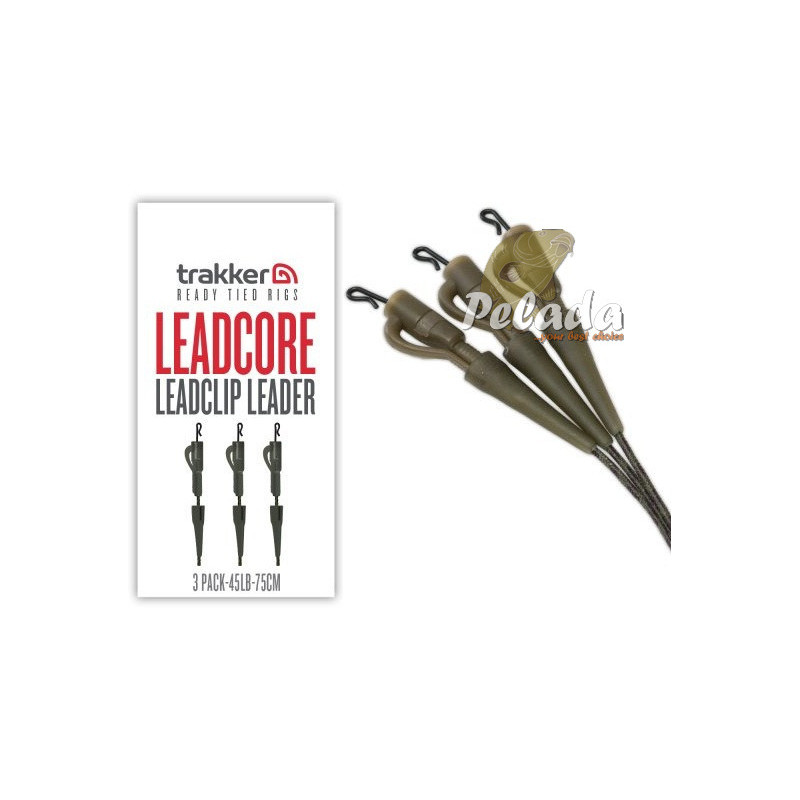 Trakker Hotová Montáž Leadcore Leadclip Leader 75cm 45lb 3ks