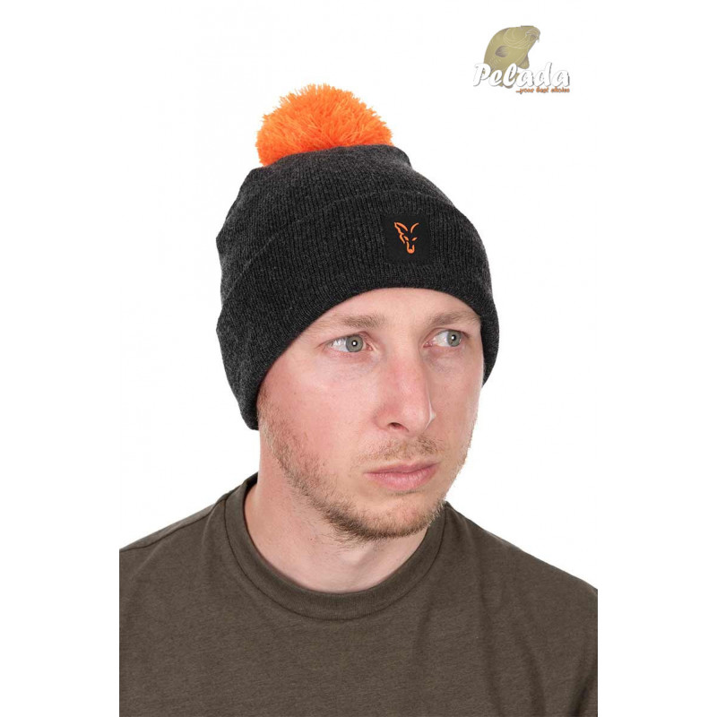 Fox Čiapka Collection Bobble Hat Black Orange
