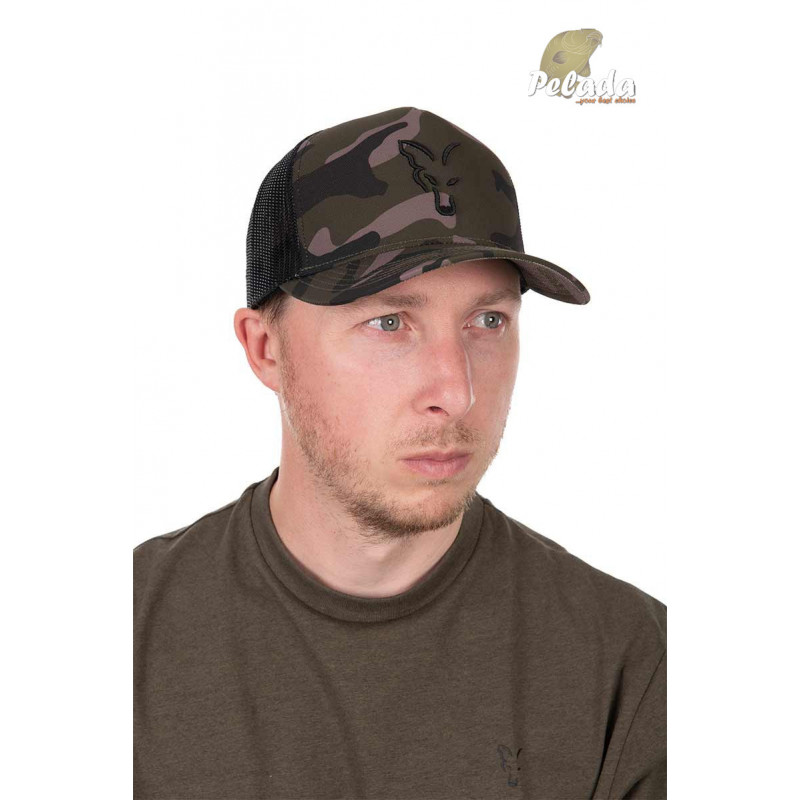 Fox Šiltovka Black Camo Trucker Cap