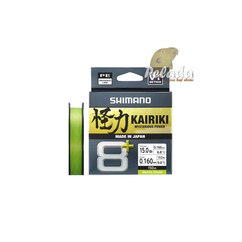 Shimano Splietaná Šnúra Line Kairiki 8+ Mantis Green Zelená 0.16mm 9.8kg 150m
