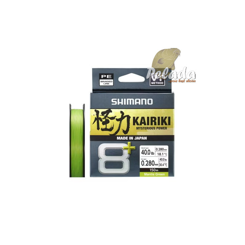 Shimano Splietaná Šnúra Line Kairiki 8+ Mantis Green Zelená 0.28mm 30.4kg 150m