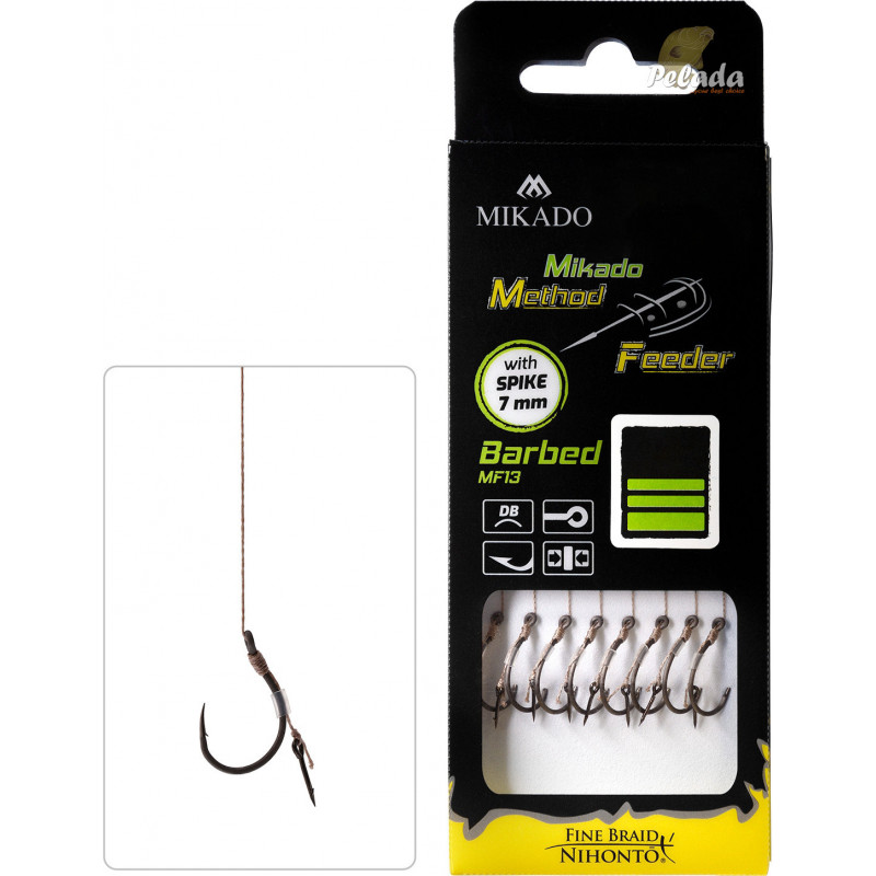Mikado Method Nadväzec MF Rig tŕň Spike Barbed Hooks braid 0.16mm 10cm