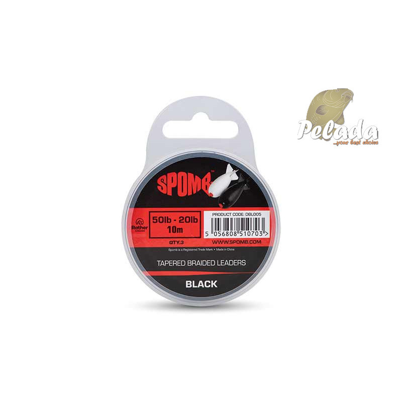 Spomb Ujímaný Šokový Vlasec Tapered Braided Leaders 3x10m 50-20lb Black