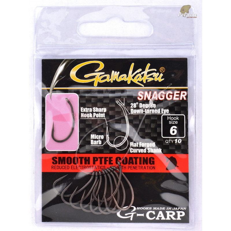 Háčik GAMAKATSU G-Carp SNAGGER Hook PTFE Coating