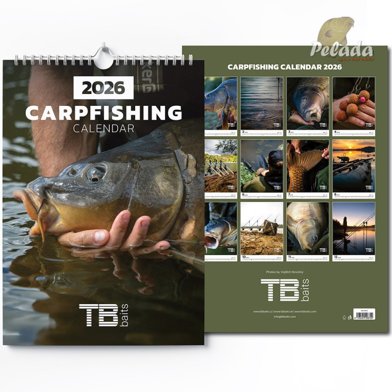 TB Baits Rybársky Kalendár Carpfishing 2026 33x46cm
