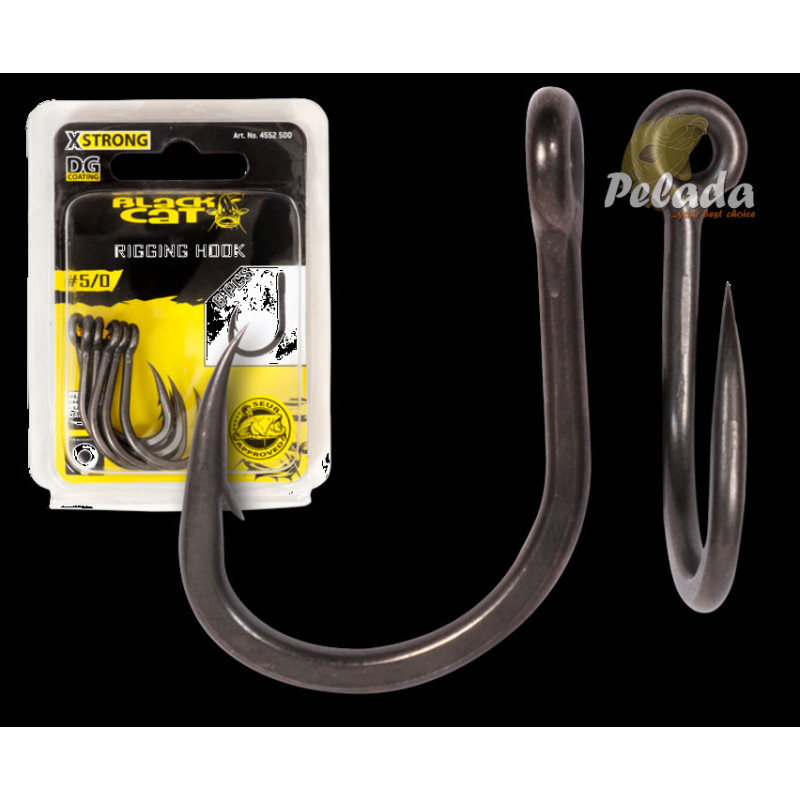 BLACK CAT Sumcový Háčik Rigging Hook DG Coating 6ks
