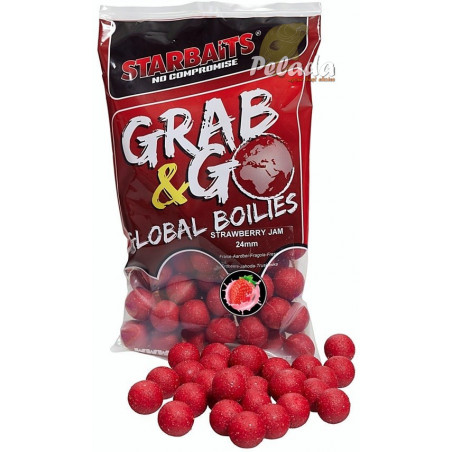 Starbaits Grab&Go Global Boilies Strawberry Jahoda 24mm 1kg