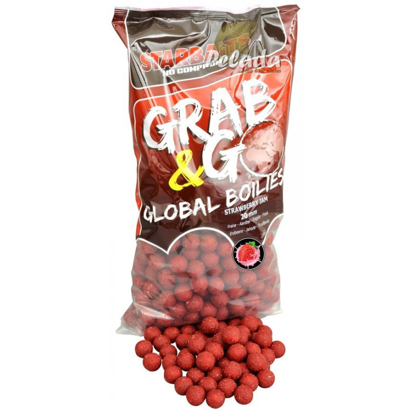 Starbaits Grab&Go Global Boilies Strawberry Jahoda 14mm 2,5kg
