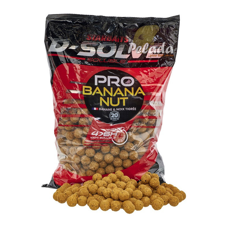 Starbaits D-Solve Rozpustné Boilies Banana 2,5kg 20mm