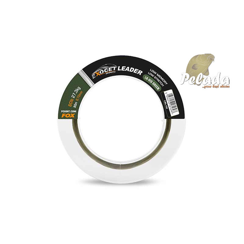 Fox Vlasec Exocet Pro Low vis green Leader 60lb 27.3kg 0.70mm 80m