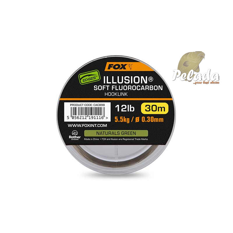 Fox Fluorocarbon Edges Illusion Soft Hooklink 12lb 5.5kg 0.30mm 30m