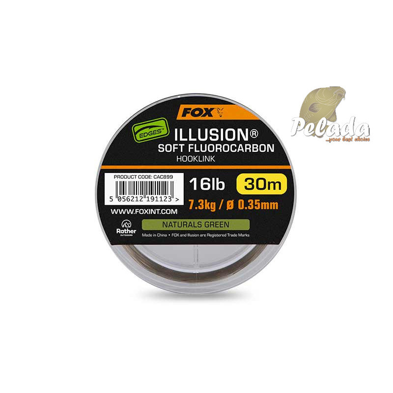 Fox Fluorocarbon Edges Illusion Soft Hooklink 16lb 7.3kg 0.35mm 30m