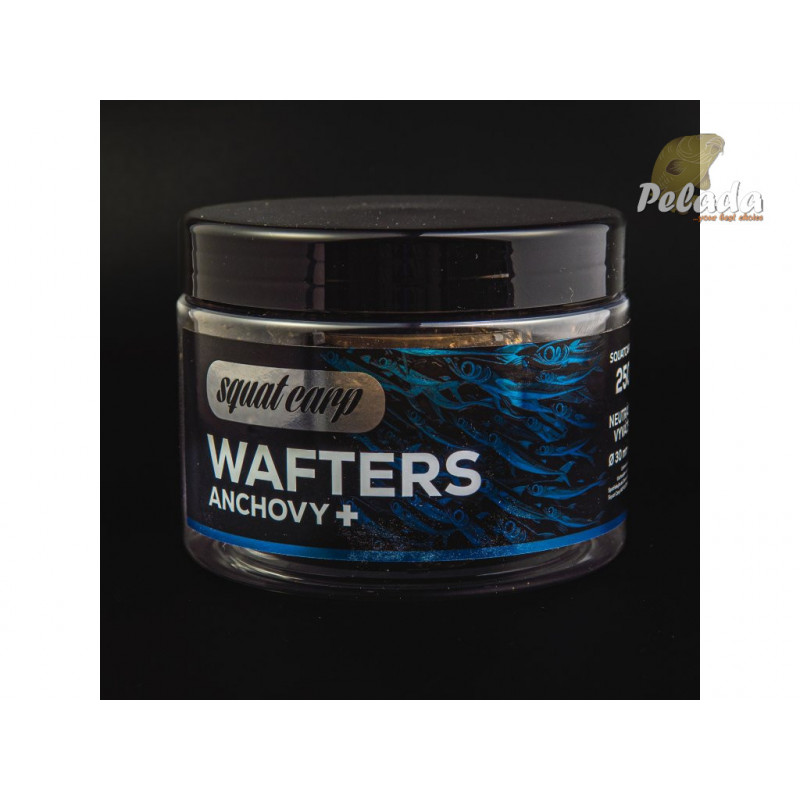SQUAT Carp WAFTERS Neutrálne Vyvážené Boilies 150g - ANCHOVY+