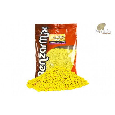 BENZAR Mix Fluo Pelety Turbo Pellet 3mm 800g Ananás Kyselina Maslová