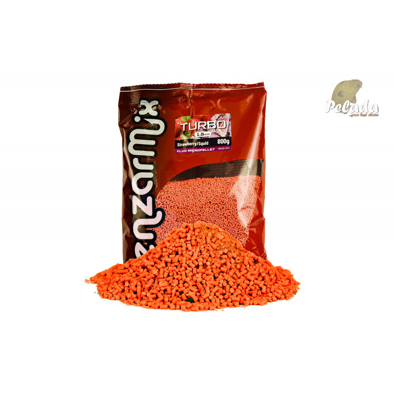 BENZAR Mix Fluo Pelety Turbo Pellet 3mm 800g Jahoda Chobotnica