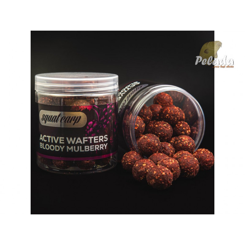 SQUAT Carp Active Wafters Rozpustné Vyvážené Boilies 150g - Bloody Mulberry