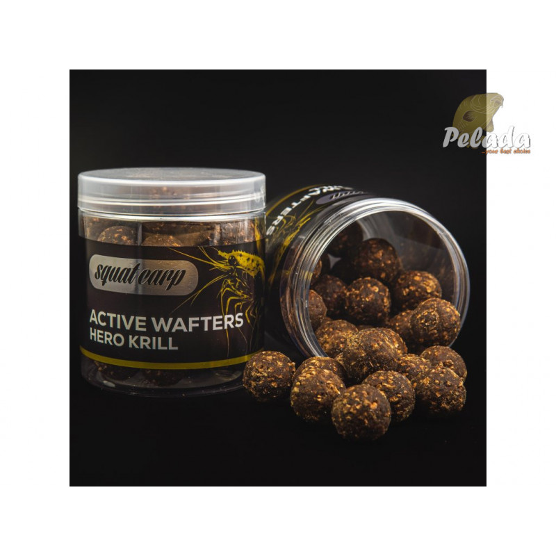 SQUAT Carp Active Wafters Rozpustné Vyvážené Boilies 150g - HERO KRILL