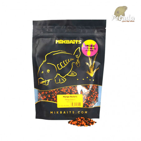 Mikbaits SMOKE Micro Pelety 350g - Mango Butyric 2-3mm