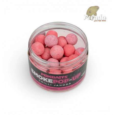 Mikbaits Plávajúce Boilies SMOKE Pop-Up 150ml - Chilli Jahoda 14mm