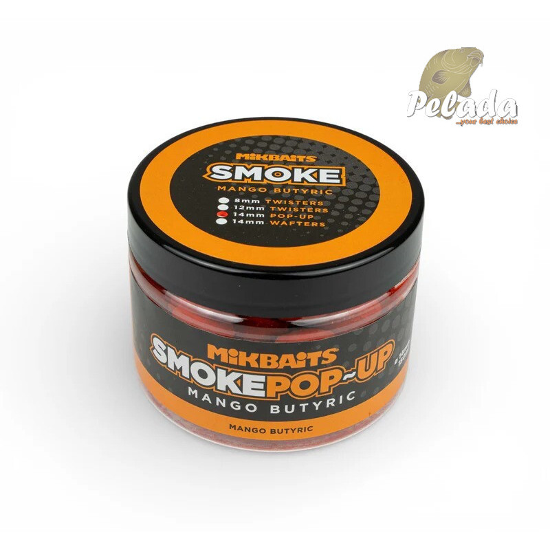 Mikbaits Plávajúce Boilies SMOKE Pop-Up 150ml - Mango Butyric 14mm